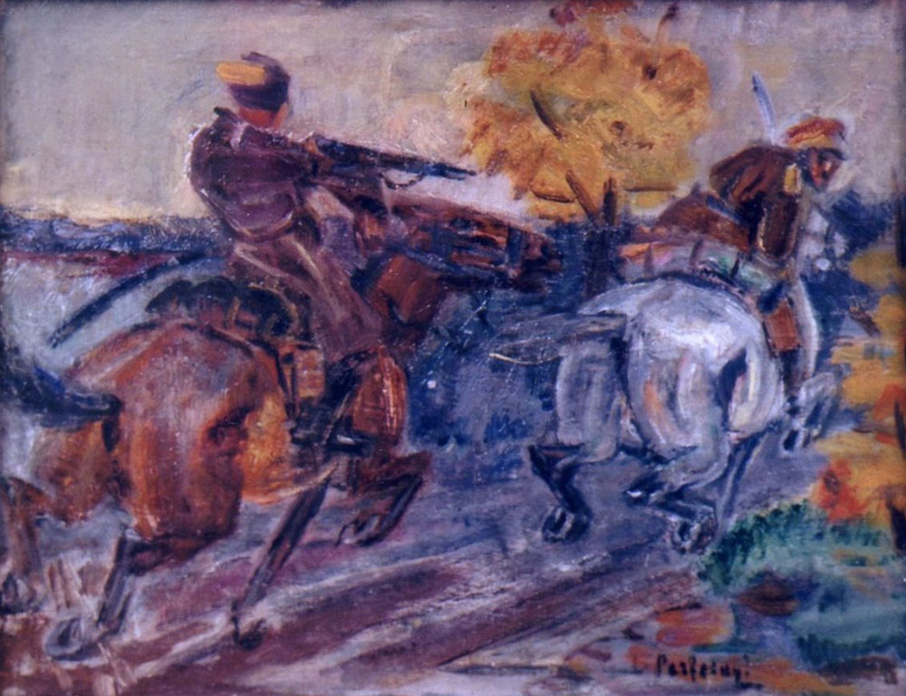 Л. Перфецький. «Герць». Картон, олія